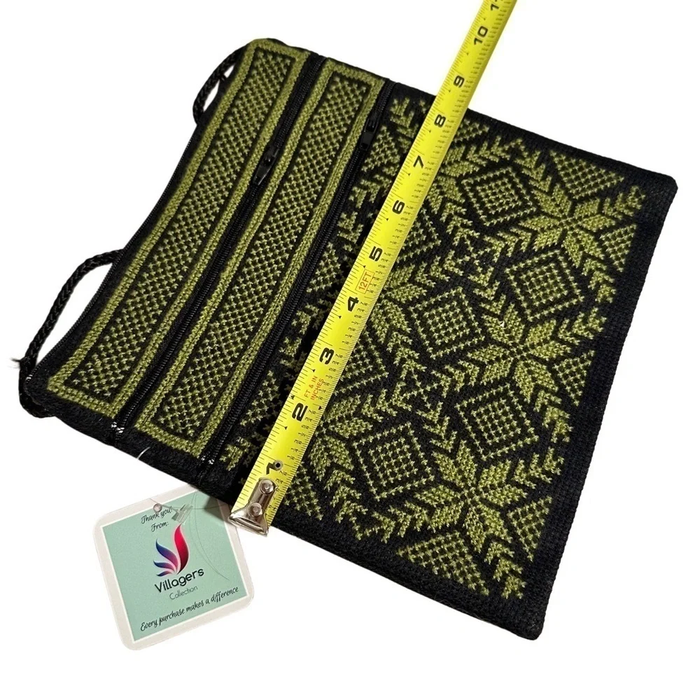 Tatreez Handmade Crossbody & Wallet Pouch Embroidered Cross Stitched Palestinian